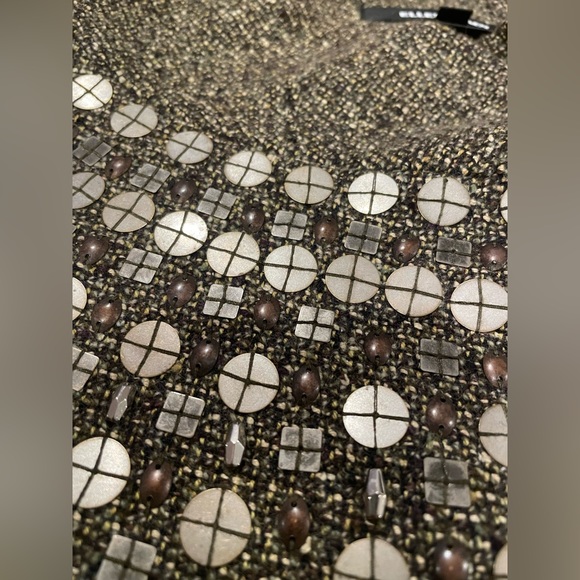 Ellen Tracy Wool Embellished Swing Coat Holiday Jacket - Picture 7 of 14